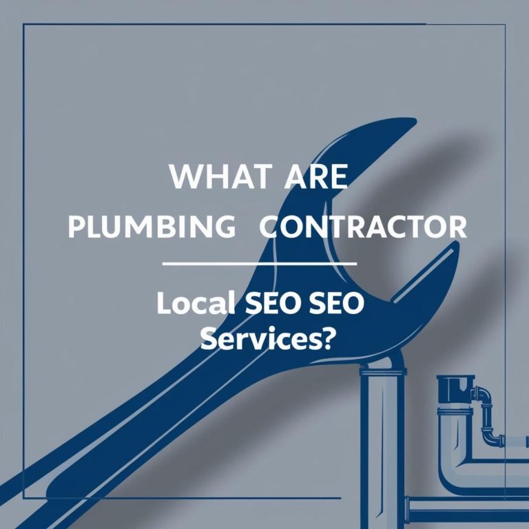 Text promoting plumbing contractor local SEO services with a wrench graphic.